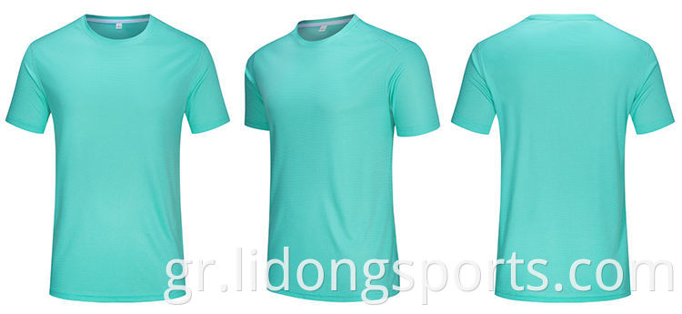 Απλό γαλάζιο μπλε πολυεστέρα γυμναστήριο άνθρωπος t-shirt χονδρική λεπτή ταιριάζει κοντό μανίκι t πουκάμισο για άνδρες 2021